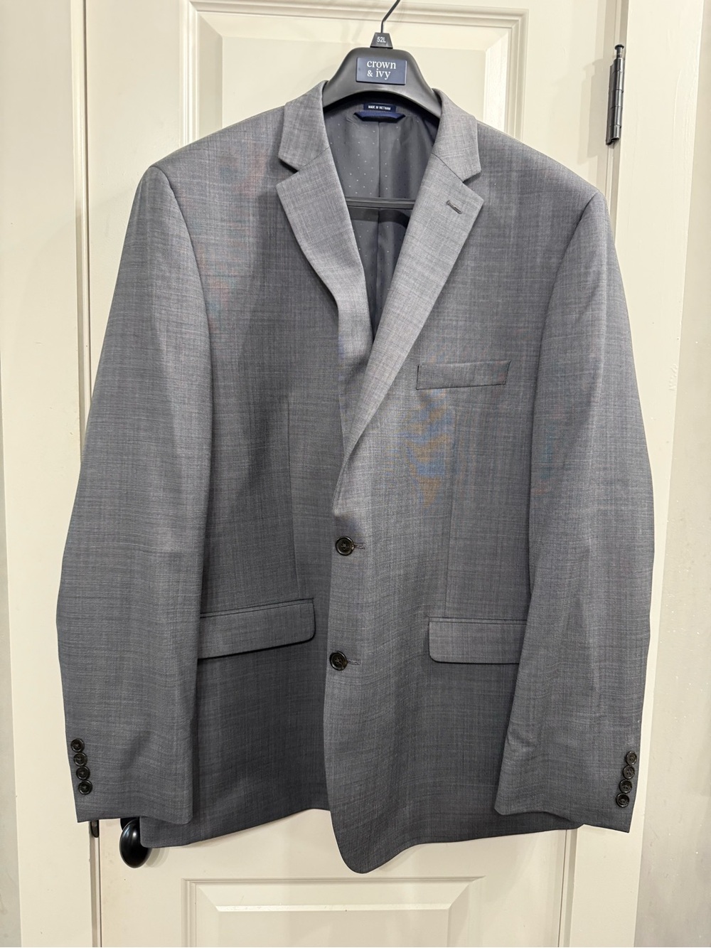 crown & ivy Men's Light Gray Two-Button Sport Coat